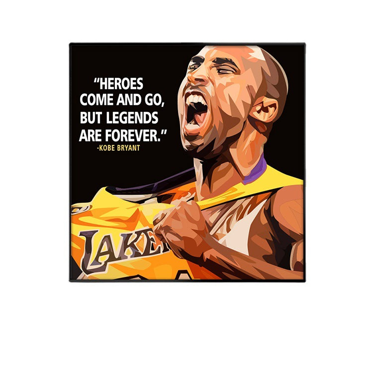 Pop style basketball decorative painting, Kobe Jordan James, NBA star hanging painting, bedroom living room background wall painting